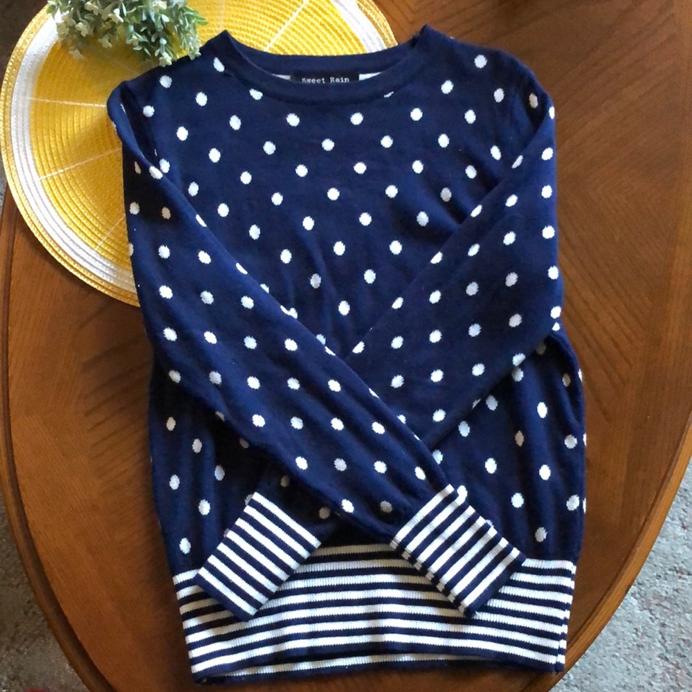 Sweet Rain Polka Dot Sweater